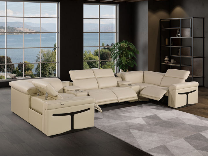 1126 - 8-Piece U-Shaped Sectional Sofa In With 4 Power Recliners &amp; Power Headrest