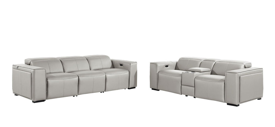 1224 - 6-Piece Modular Power Reclining Sofa And Console Loveseat Set In With 5 Power Recliners &amp; Power Headrests