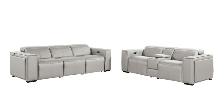 1224 - 6-Piece Modular Power Reclining Sofa And Console Loveseat Set In With 5 Power Recliners &amp; Power Headrests