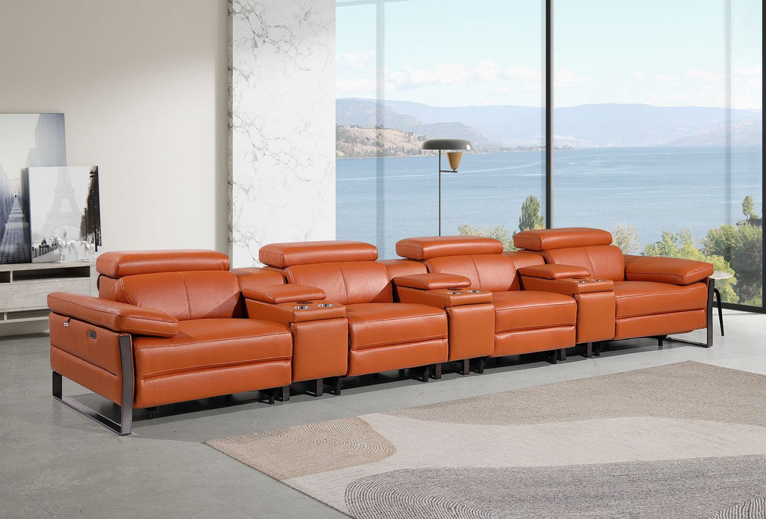 1246 - Modular Power Triple Reclining Triple Console Sofa With Power Reclining Headrests