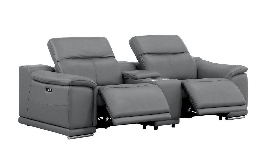 2679 - Genuine Leather Reclining Set (Sofa And Loveseat With 5 Power Recliners)