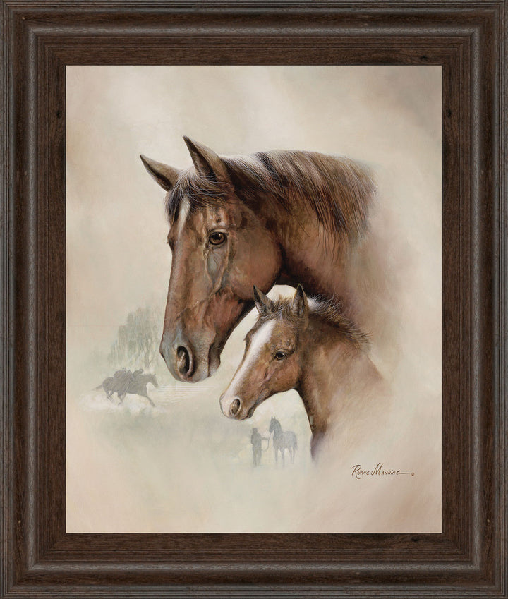 Race Horse I By Ruane Manning - Framed Print Wall Art - Dark Brown