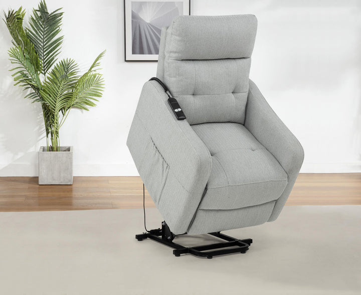Dayes Upholstered Power Lift Recliner Chair Light Grey