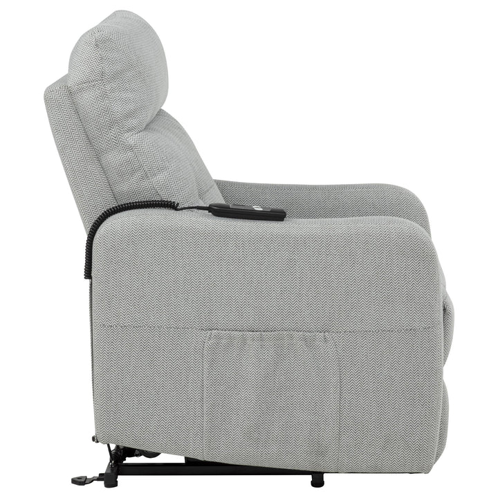 Dayes Upholstered Power Lift Recliner Chair Light Grey