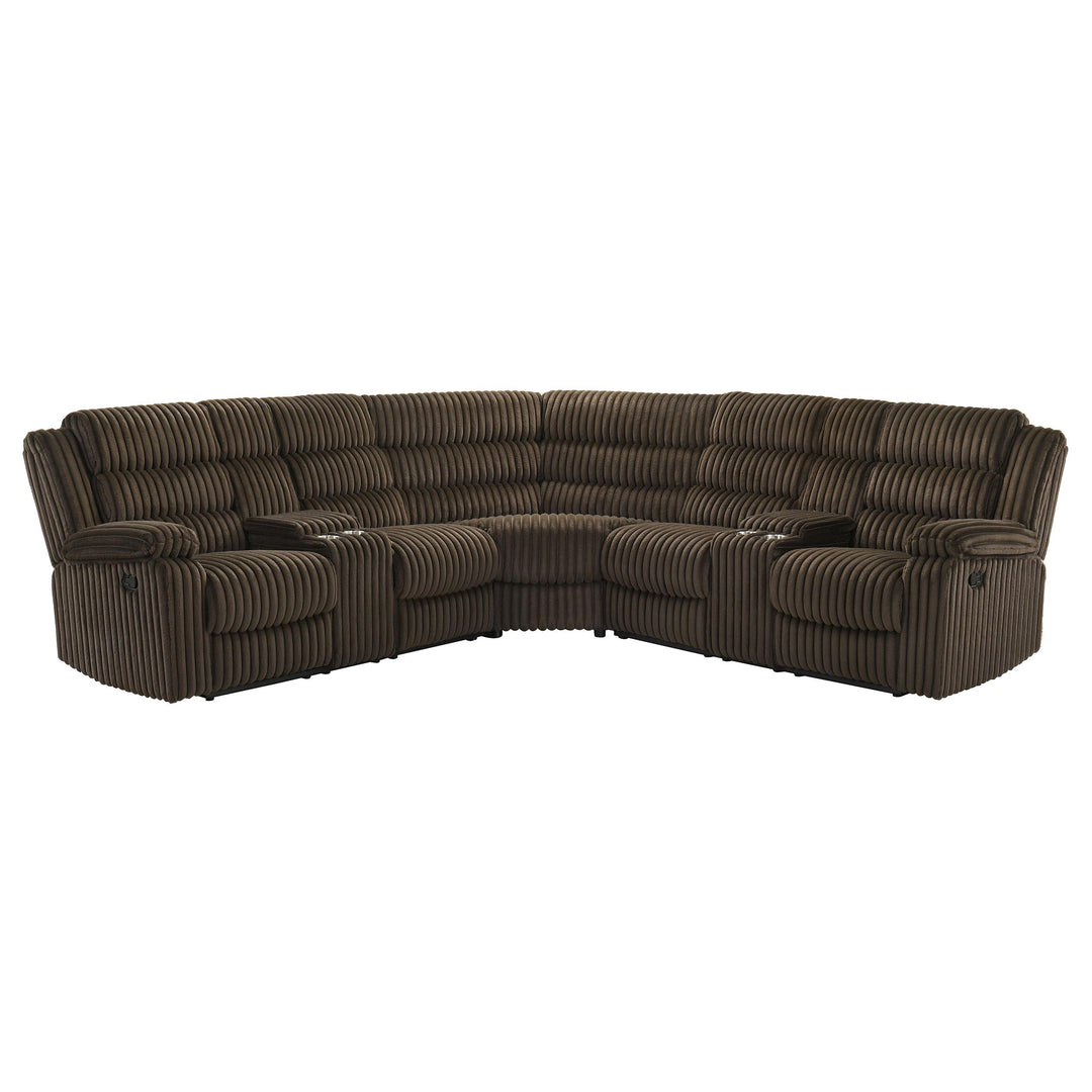 Atkinson Upholstered Reclining Sectional Sofa Chocolate