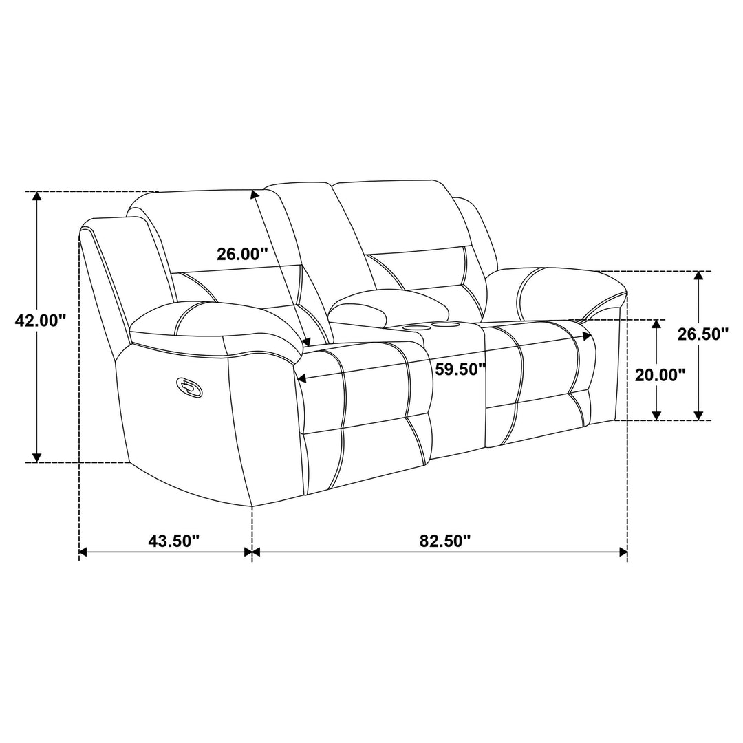 Gilson 2-piece Chenille Upholstered Reclining Sofa Set Grey