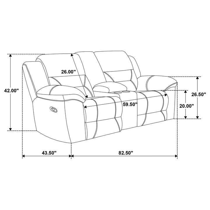 Gilson 3-piece Chenille Upholstered Reclining Sofa Set Grey
