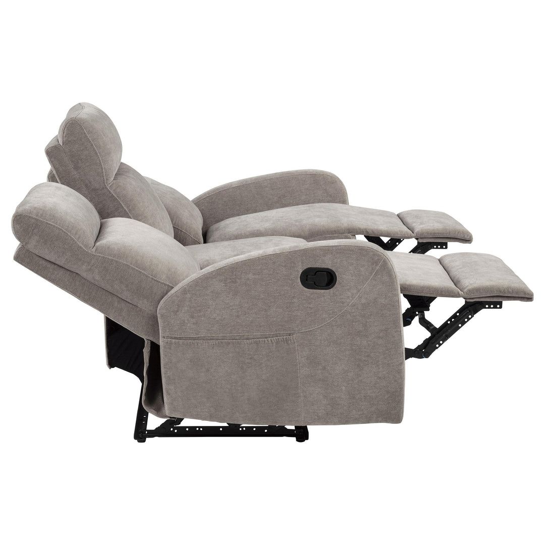 Hamilton 3-piece Chenille Manual Reclining Sofa Set Sand