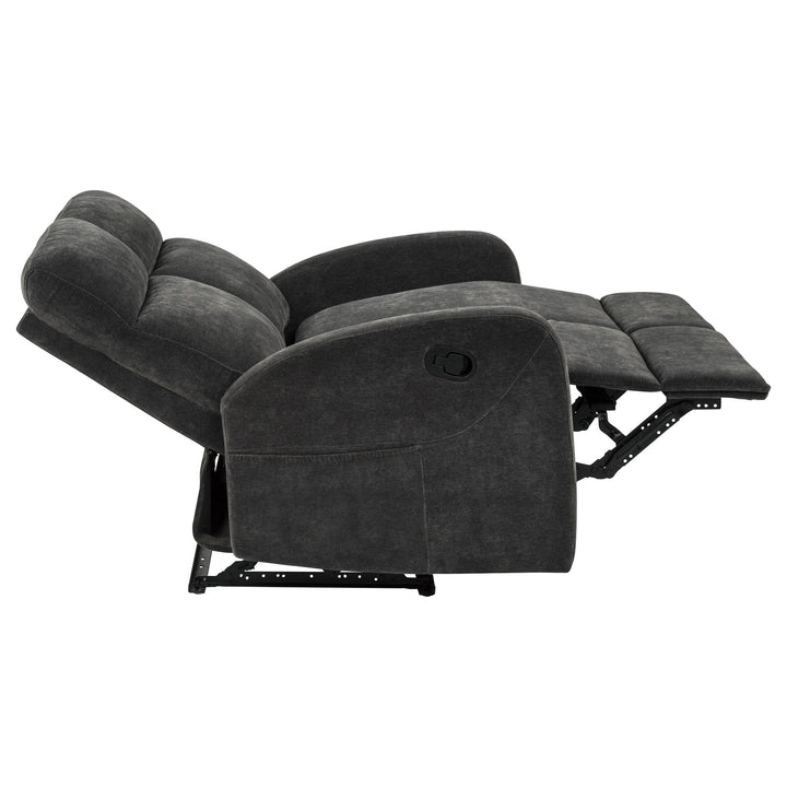 Hamilton 3-piece Chenille Manual Reclining Sofa Set Charcoal Grey