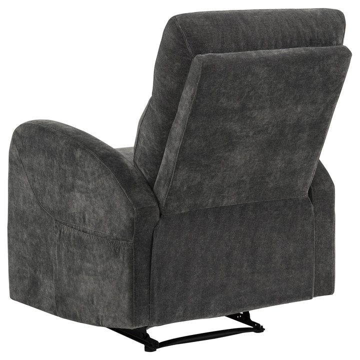 Hamilton 3-piece Chenille Manual Reclining Sofa Set Charcoal Grey