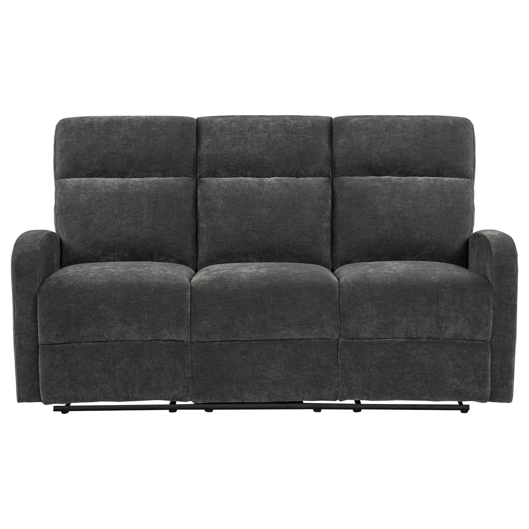 Hamilton Chenille Manual Reclining Sofa Charcoal Grey