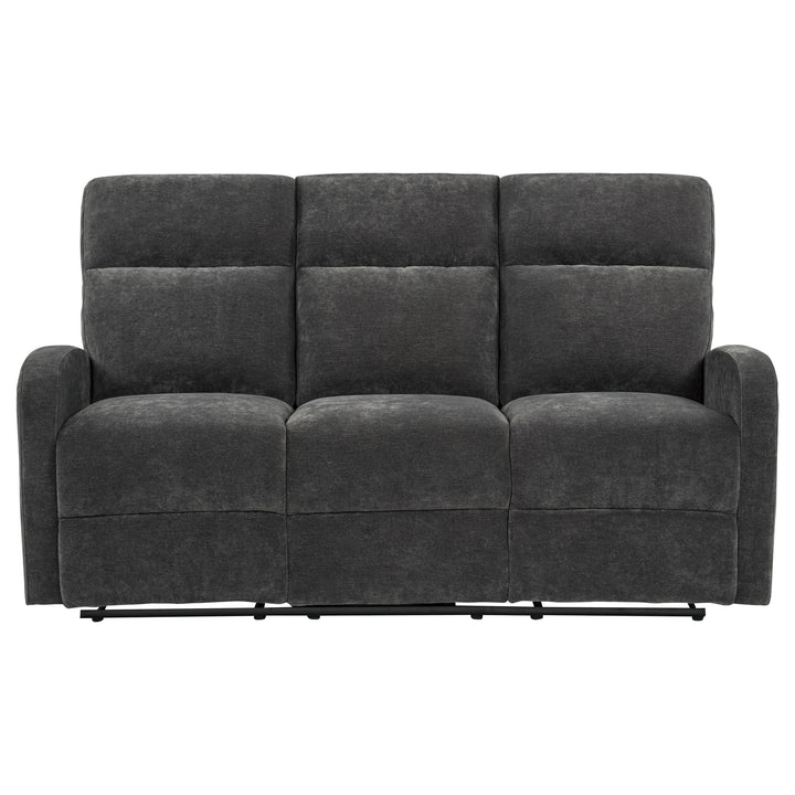 Hamilton Chenille Manual Reclining Sofa Charcoal Grey