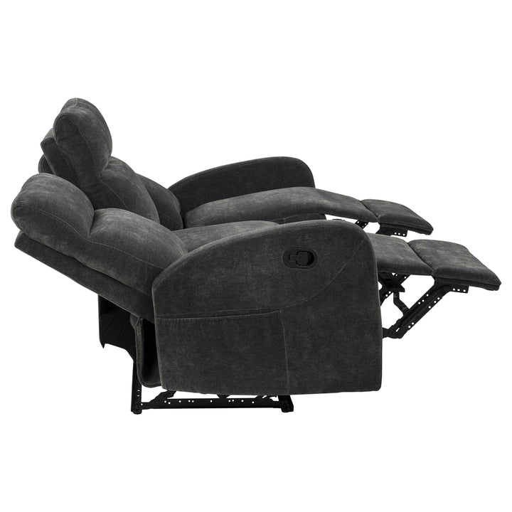 Hamilton Chenille Manual Reclining Sofa Charcoal Grey