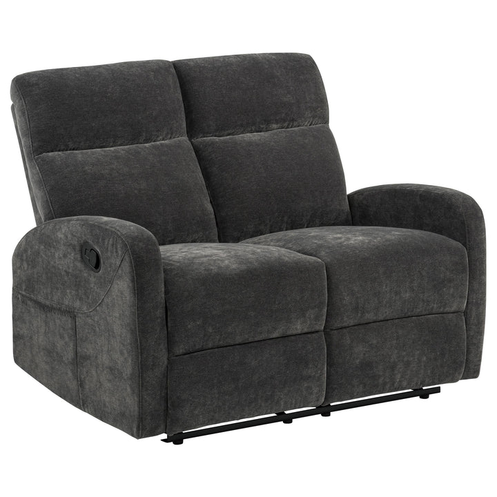 Hamilton Chenille Manual Reclining Loveseat Charcoal Grey