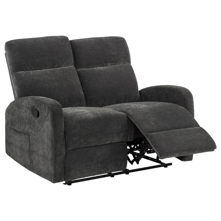 Hamilton Chenille Manual Reclining Loveseat Charcoal Grey