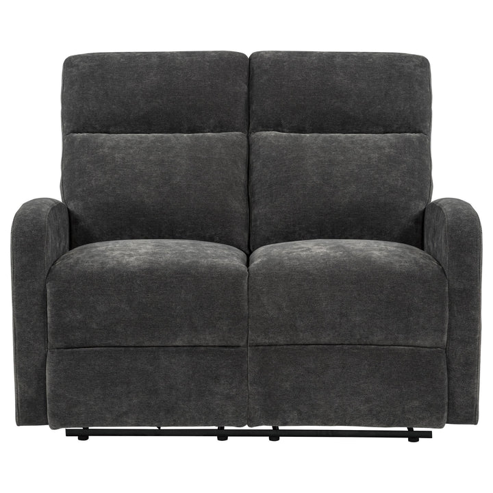 Hamilton Chenille Manual Reclining Loveseat Charcoal Grey