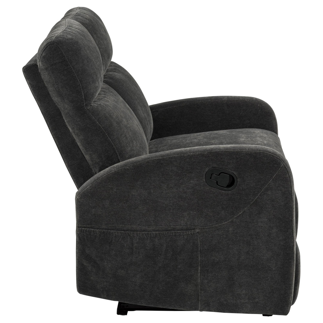 Hamilton Chenille Manual Reclining Loveseat Charcoal Grey