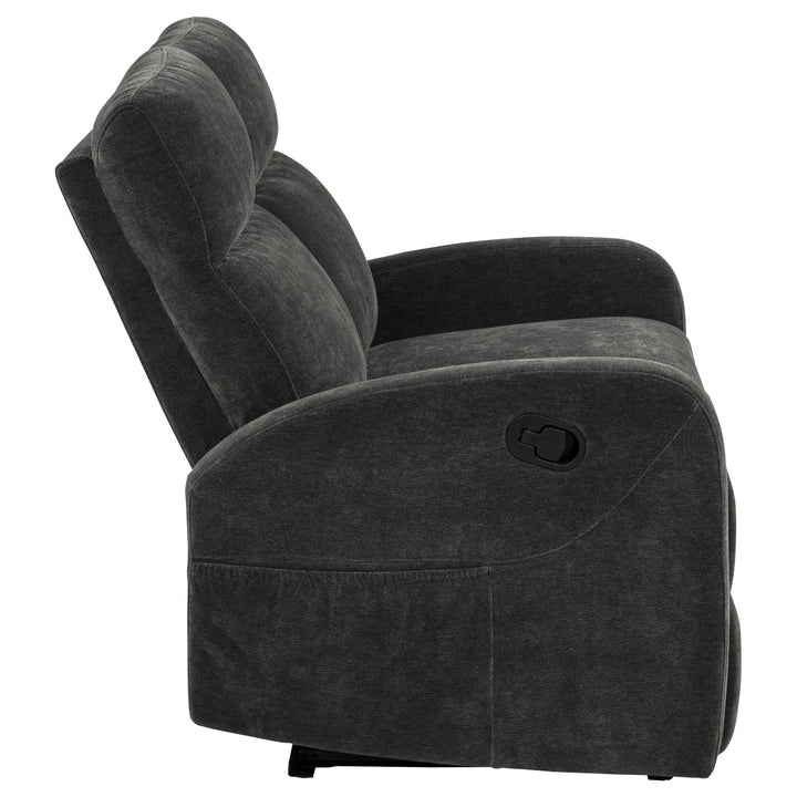 Hamilton Chenille Manual Reclining Loveseat Charcoal Grey