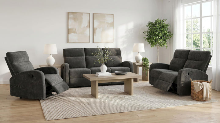 Hamilton Chenille Manual Recliner Charcoal Grey