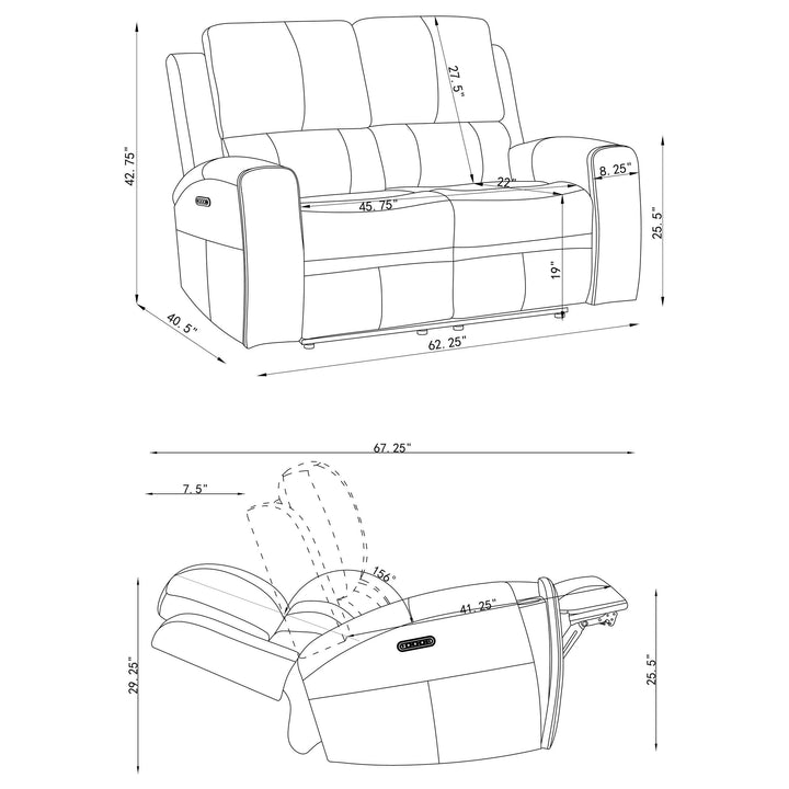 Brickston 3-piece Triple Power Reclining Sofa Set Charcoal