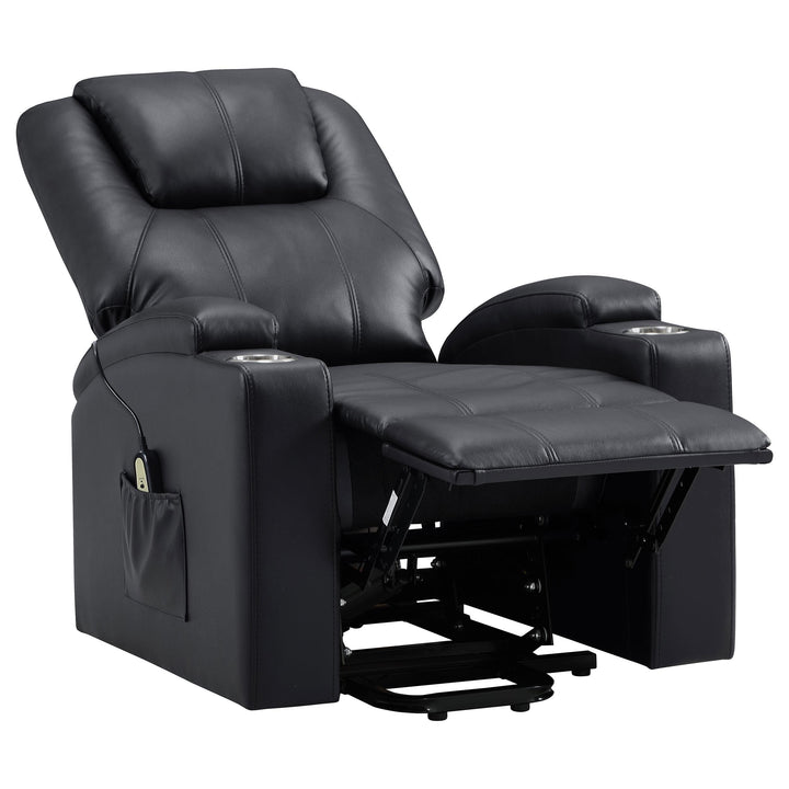 Armstrong Upholstered Power Lift Massage Recliner Espresso