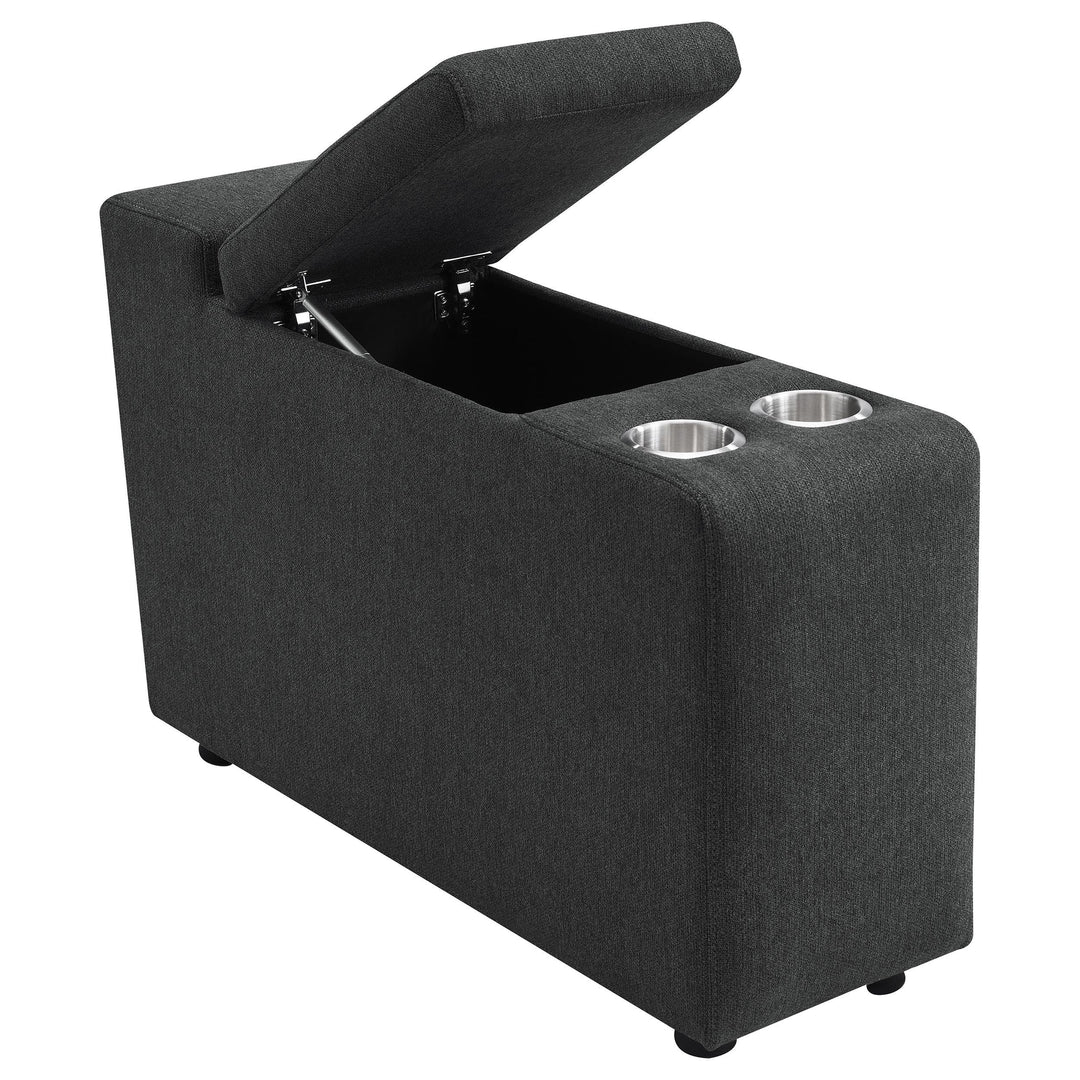 Collins Upholstered Modular Storage Console Dark Grey