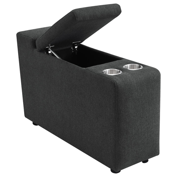 Collins Upholstered Modular Storage Console Dark Grey