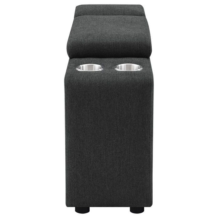 Collins Upholstered Modular Storage Console Dark Grey