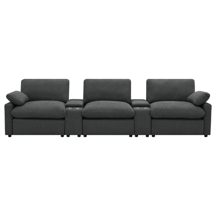 Collins 5-Piece Power Reclining Home Theater Seating Dark Grey
