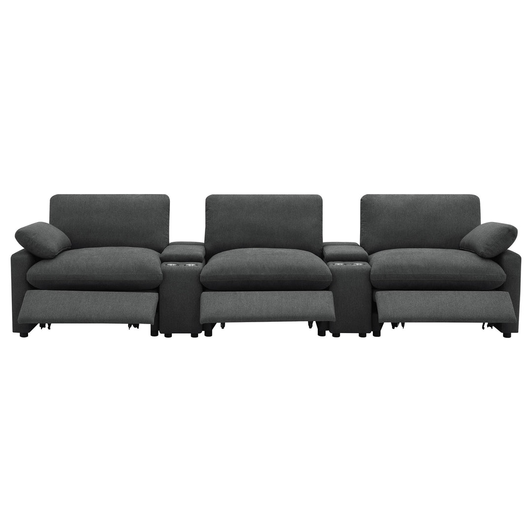 Collins 5-Piece Power Reclining Home Theater Seating Dark Grey