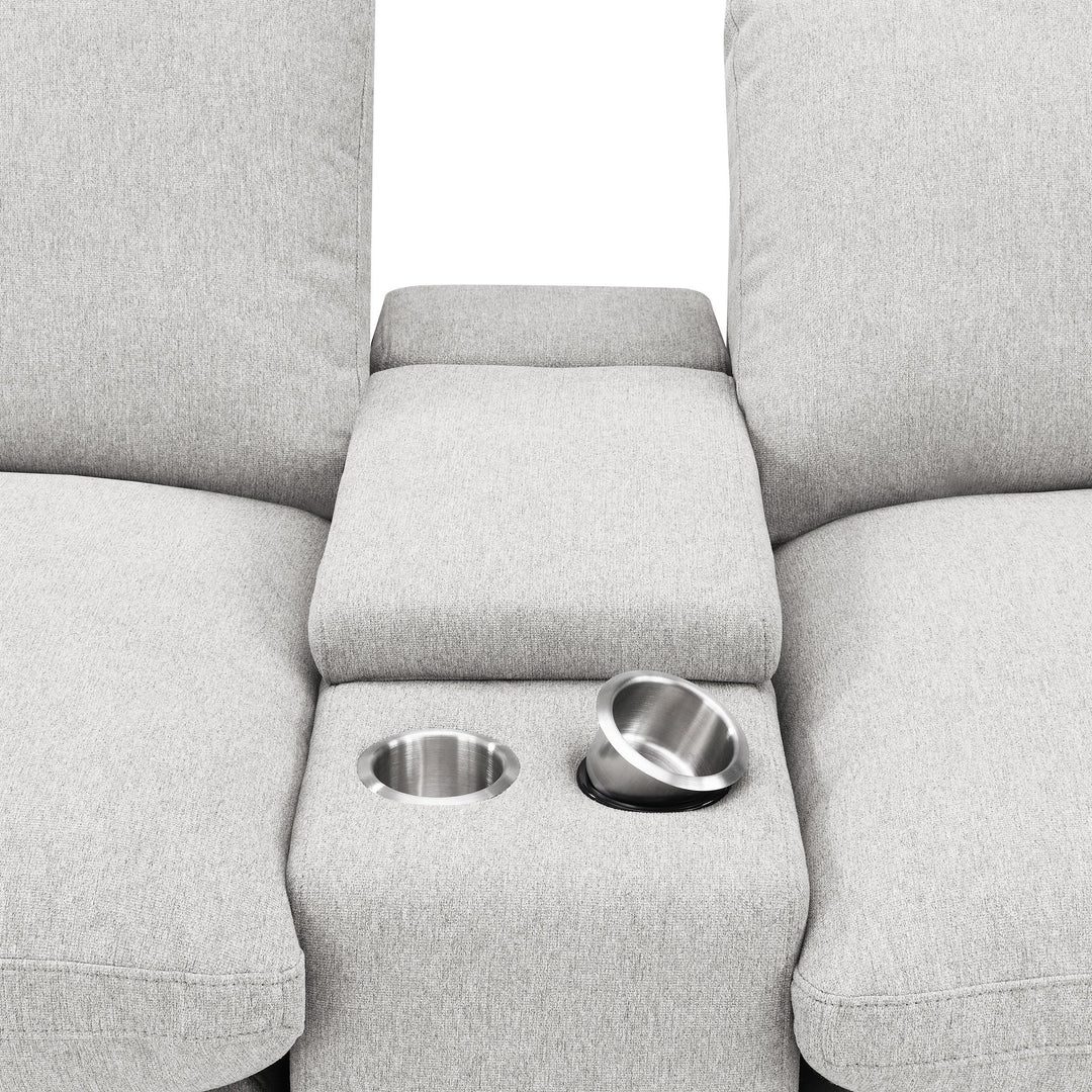 Collins Upholstered Modular Storage Console Grey