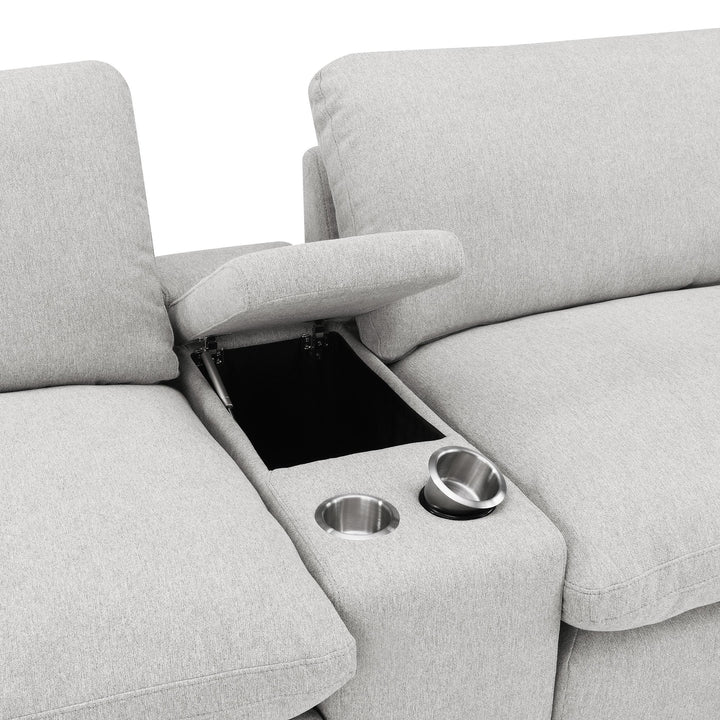 Collins Upholstered Modular Storage Console Grey