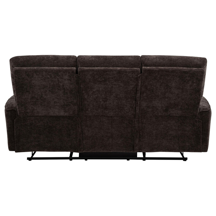 Navarro Chenille Upholstered Reclining Sofa Dark Brown