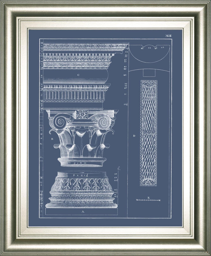 22x26 Column &amp; Cornice Blueprint I By Vision Studio - Blue