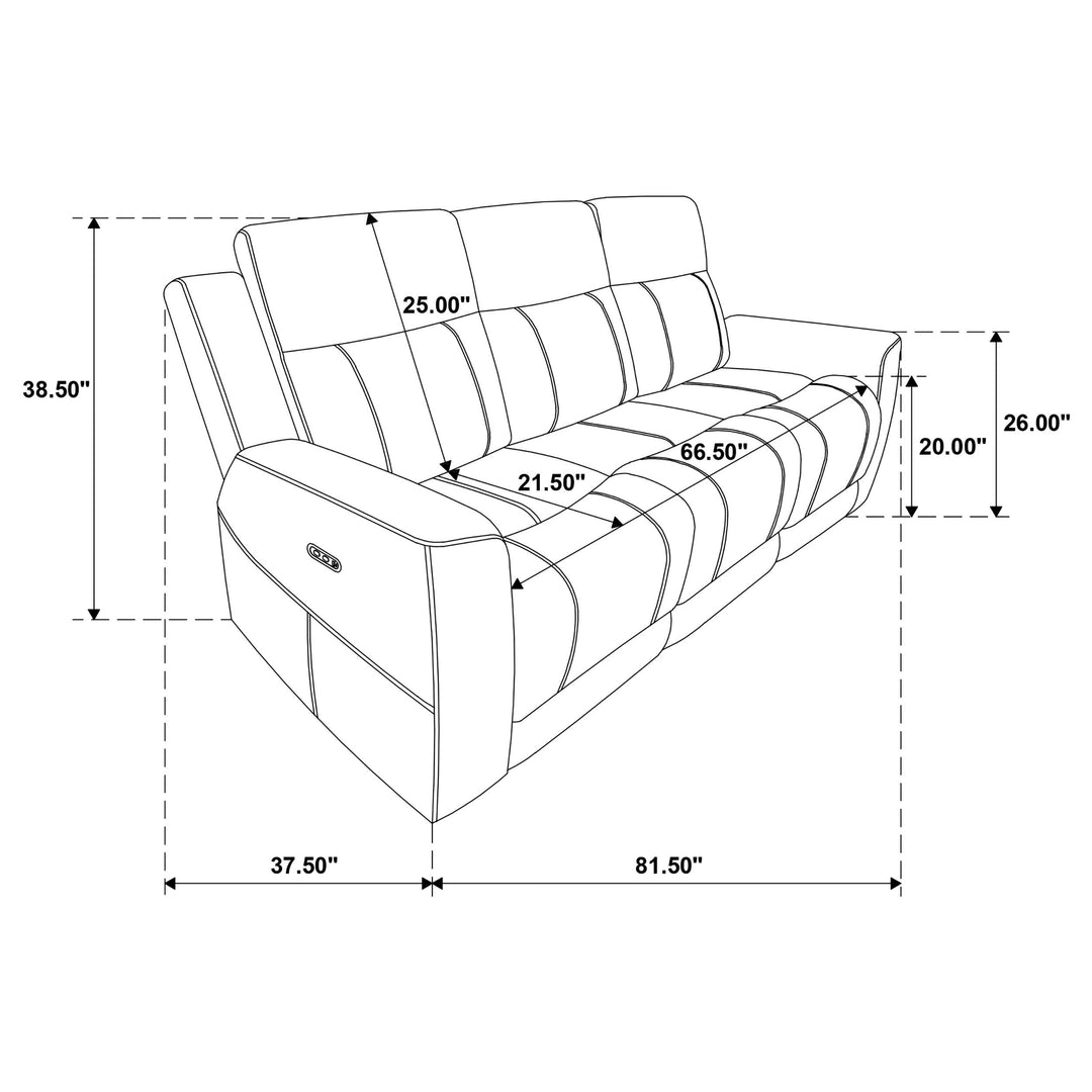 Kennett 3-piece Chenille Power Reclining Sofa Set Ivory