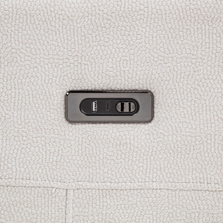 Kennett Chenille Upholstered Power Reclining Sofa Ivory