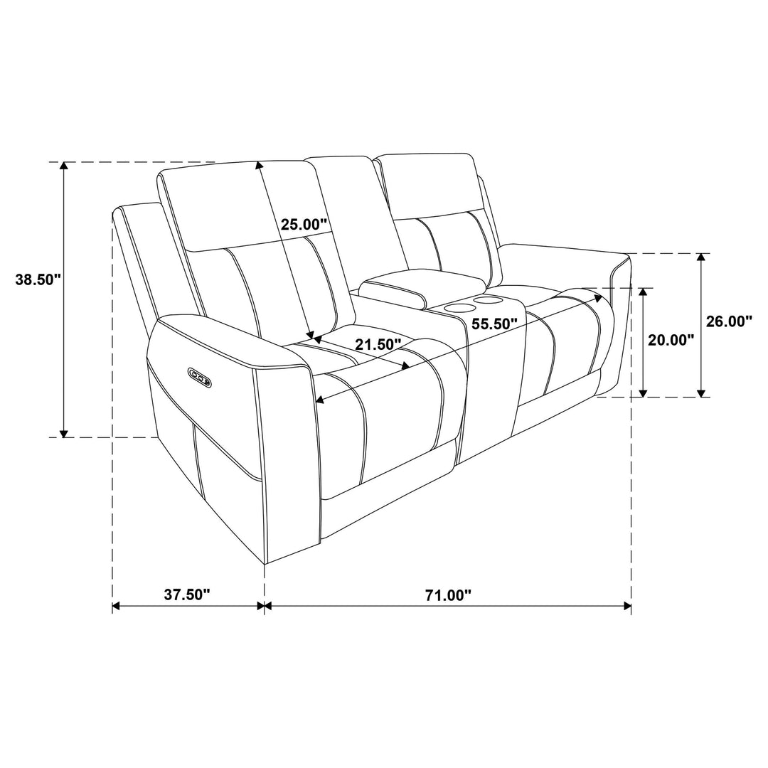 Kennett 2-piece Chenille Power Reclining Sofa Set Dark Grey
