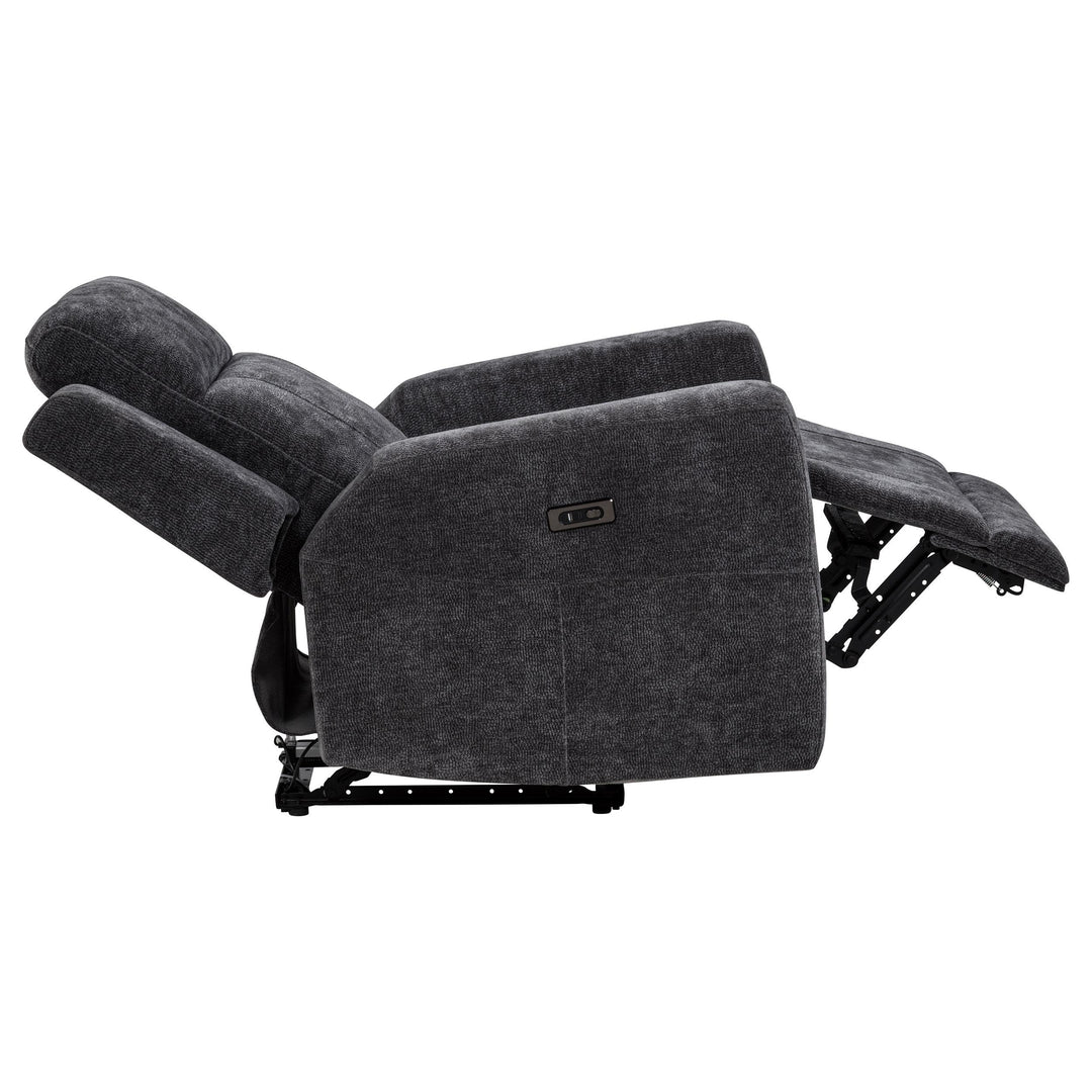 Kennett 3-piece Chenille Power Reclining Sofa Set Dark Grey