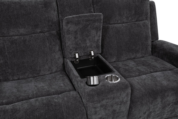 Kennett Chenille Upholstered Power Reclining Loveseat Grey