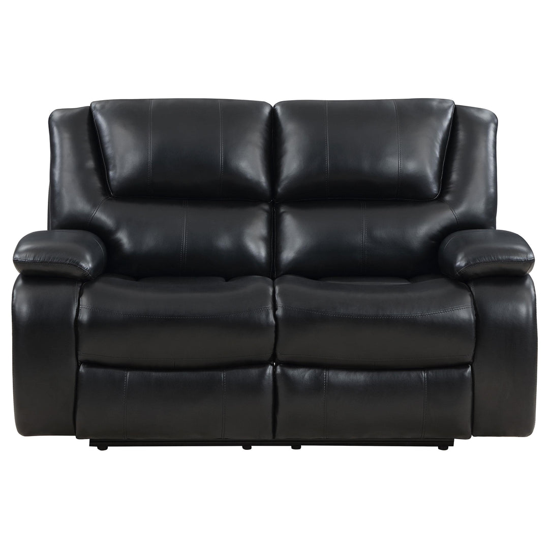 Camila 2-piece Upholstered Reclining Sofa Set Black