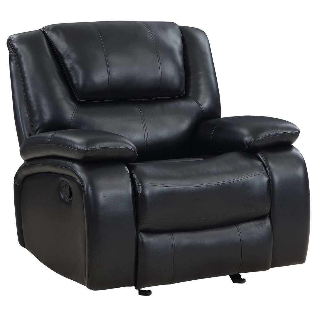 Camila 3-piece Upholstered Reclining Sofa Set Black