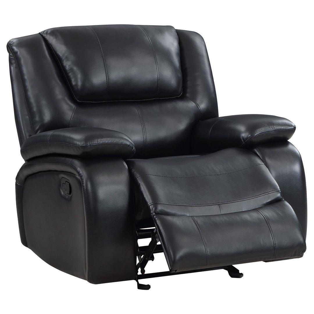Camila 3-piece Upholstered Reclining Sofa Set Black