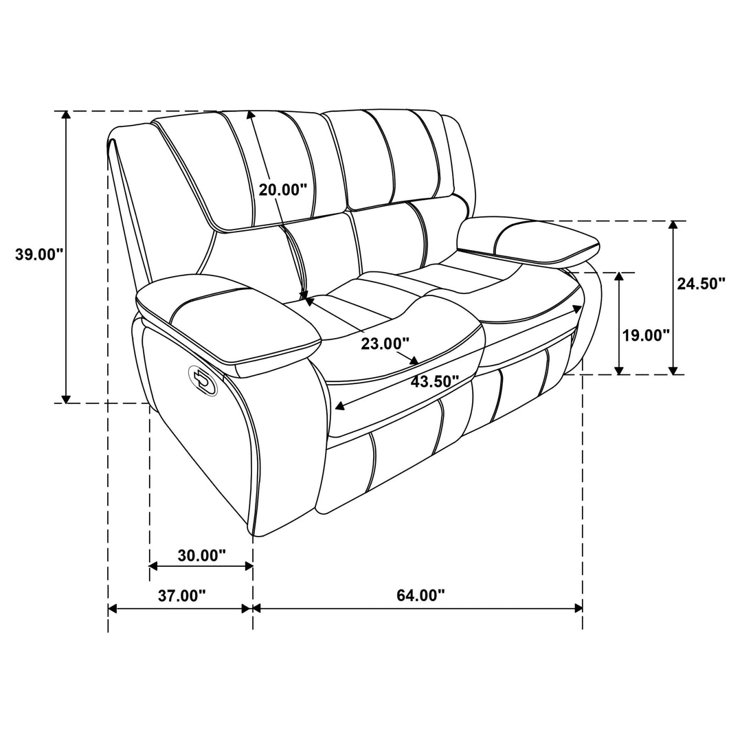 Camila 3-piece Upholstered Reclining Sofa Set Black