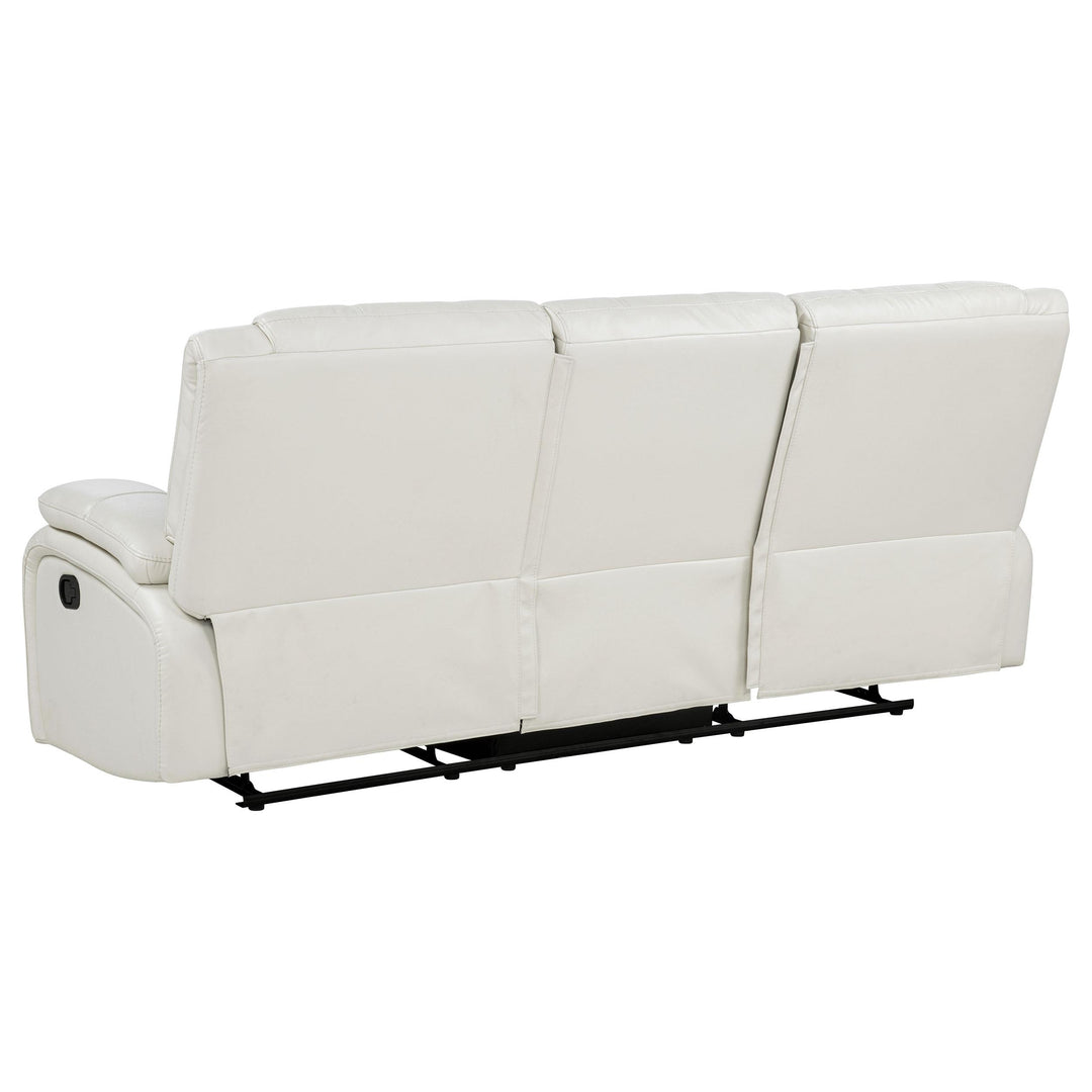 Camila Upholstered Motion Reclining Sofa White