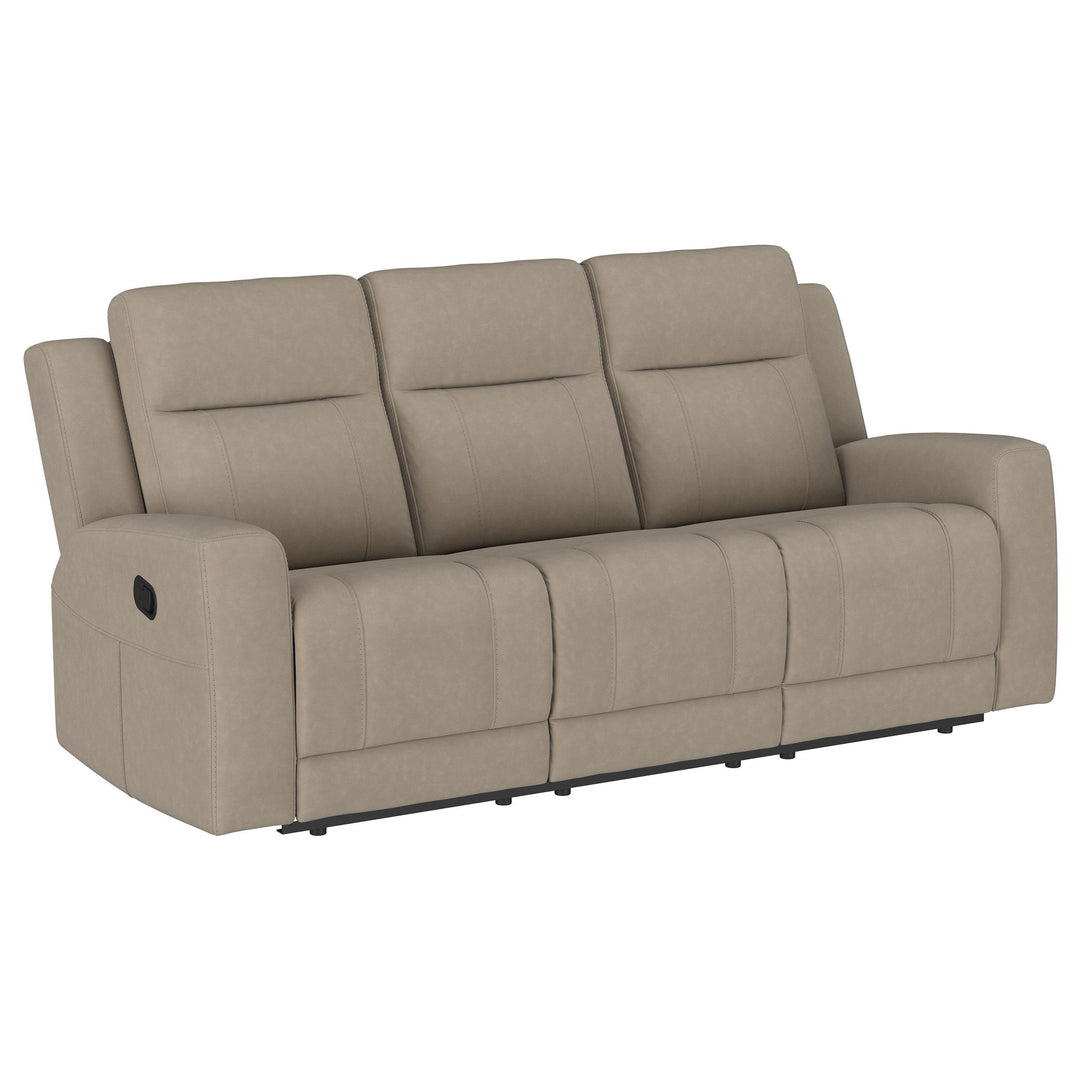 Brentwood 2-piece Upholstered Reclining Sofa Set Taupe