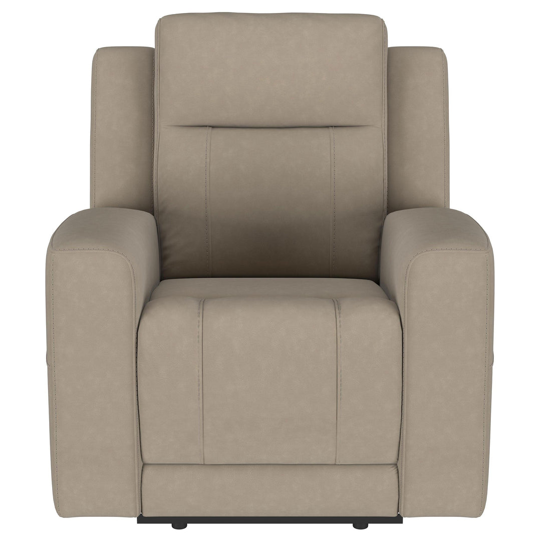Brentwood 3-piece Upholstered Reclining Sofa Set Taupe