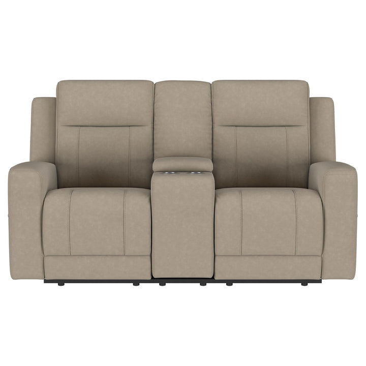Brentwood Upholstered Motion Reclining Loveseat Taupe