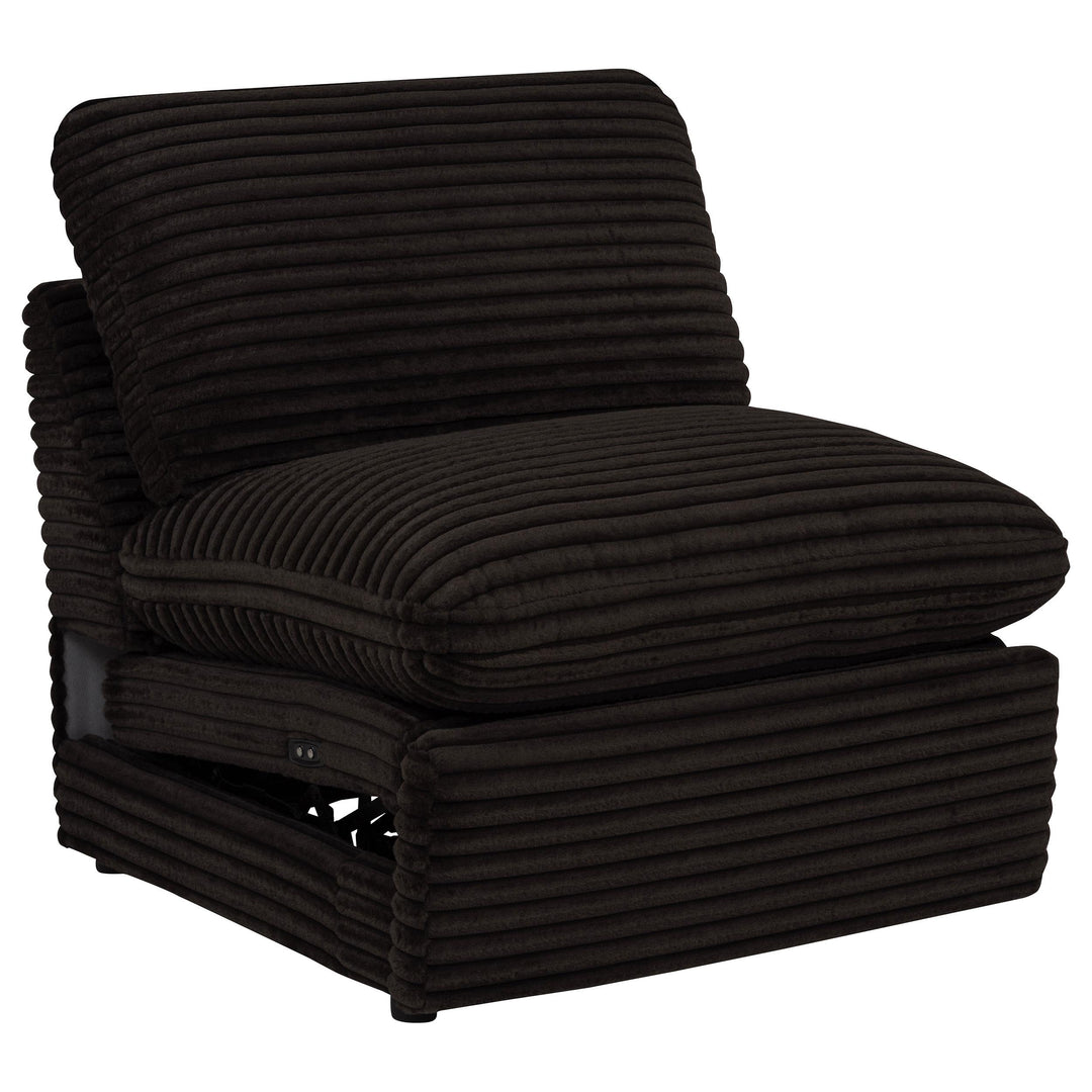 Collins Modular Power Armless Recliner Chocolate Brown