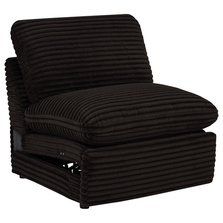 Collins Modular Power Armless Recliner Chocolate Brown