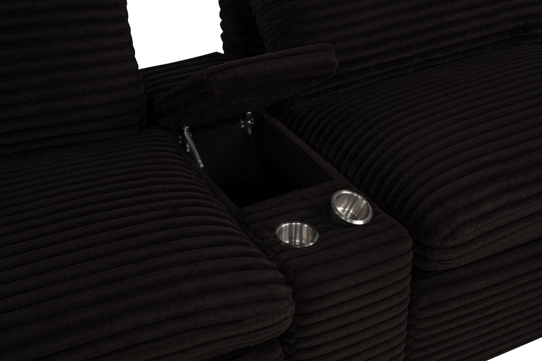 Collins Upholstered Modular Storage Console Chocolate Brown